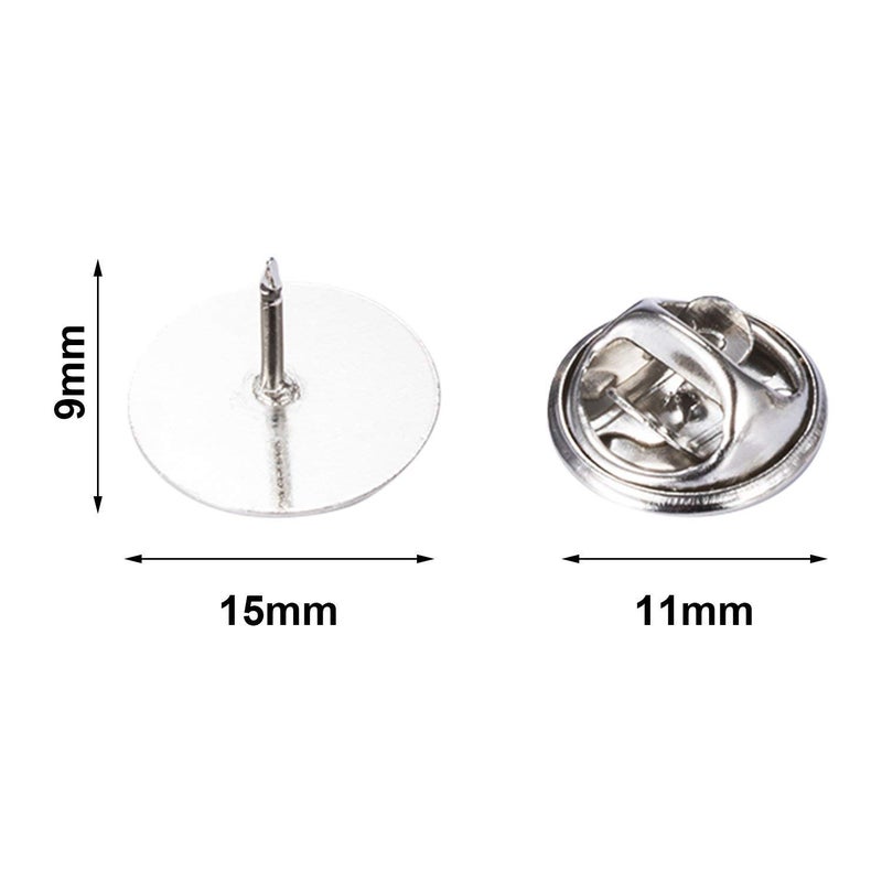 Canomo 50 Pairs Butterfly Pin Backs with 15mm Tie Tacks Blank Pins for for Lapel Pins, Service Bars and Jewelry(Silver and Gold) - Image 4